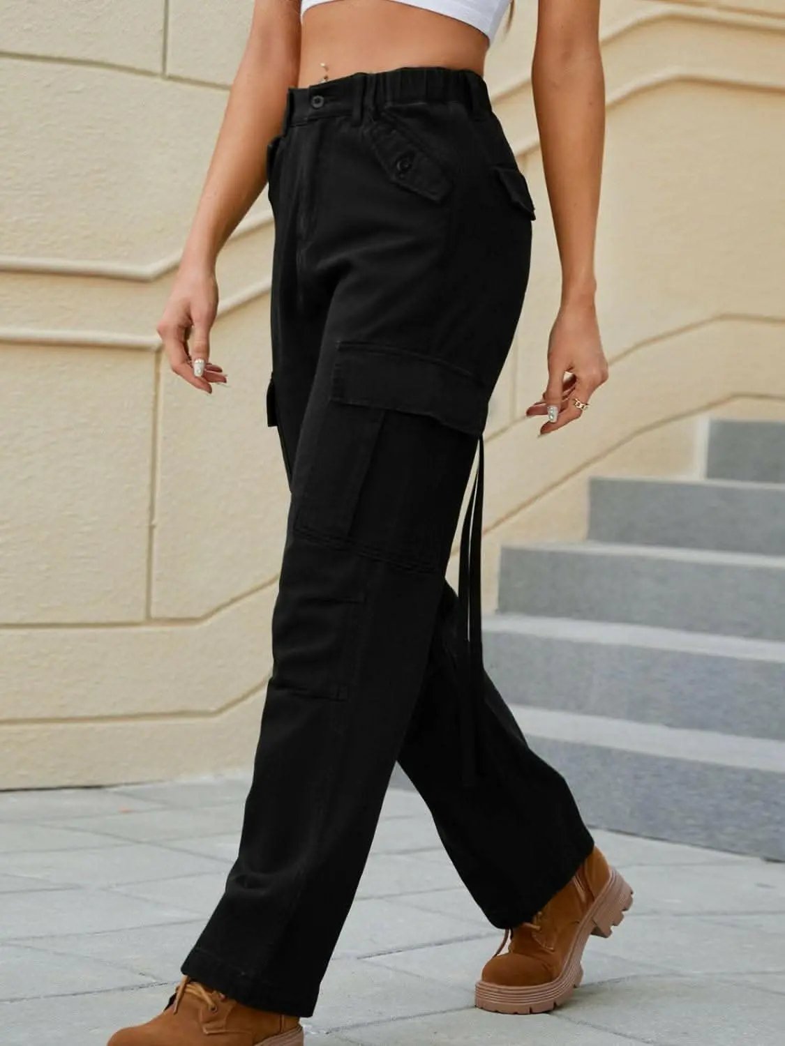 Straight leg jeans with pockets - Love Salve